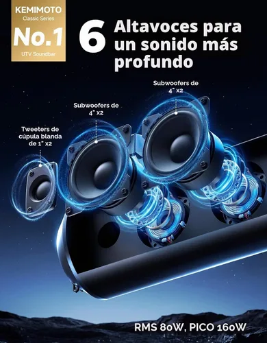Vista 3 de KEMIMOTO Barra de sonido UTV/ATV de 28 pulgadas compatible con RZR