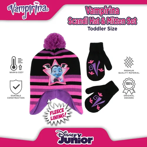Vista 4 de Disney Conjunto de gorro Vampirina con bufanda para niñas de 2 a 4 años, Esto no es aplicable