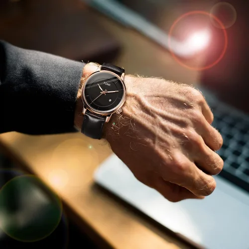 Vista 3 de TOMI Reloj de pulsera de cuarzo para hombre de moda para negocios, regalos para hombres, estudiantes, mujeres, él, novio