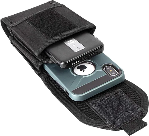 Vista 7 de Funda de teléfono de doble capacidad, bolsa táctica Molle para cinturón con parche de bandera para iPhone 17 Pro Max/16 Pro Max/16Pro/15ProMax/14