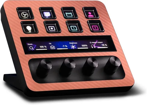 Vista 20 de MightySkins - Piel de fibra de carbono compatible con Elgato Stream Deck + - Morado sólido Acabado de fibra de carbono texturizado protector