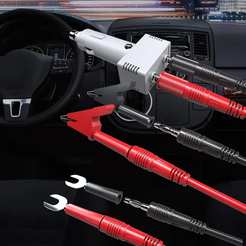 Vista 4 de Goupchn Enchufe de encendedor de cigarrillos macho a doble hembra de 0.157 in hembra adaptador de cargador de coche 12V 10A con cables