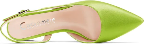 Vista 4 de Castamere Zapatos de tacón bajo de bloque grueso para mujer, con puntera puntiaguda, zapatos clásicos y lindos para fiesta, oficina, 1.4 pulgadas