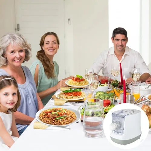Vista 7 de Máquina eléctrica para hacer pasta, máquina automática para hacer fideos con 13 formas de pasta, máquina de pasta puede hacer fideos largos