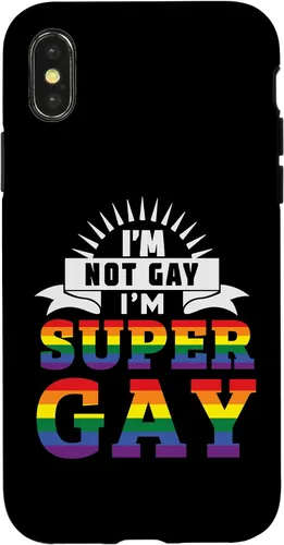 Vista 5 de iPhone 16 Im Not Gay Im Super Gay LGBTQ Pride Equality Rainbow Flag Case