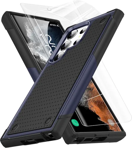 Vista 38 de Jeylly Funda para Samsung Galaxy S10 Plus S10+, ajuste delgado, doble capa, resistente, absorción de golpes, TPU con carcasa trasera de Negro