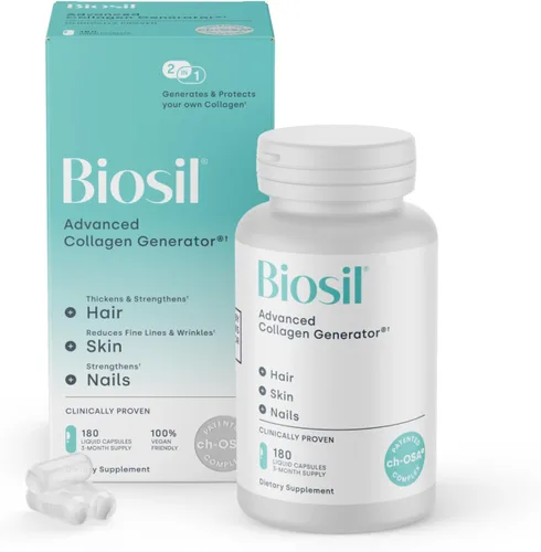 Vista 11 de Biosil Suplemento potenciador de colágeno - 60 cápsulas veganas - Activador patentado ch-OSA para piel, cabello, uñas y articulaciones - Apoya