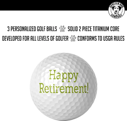 Vista 4 de Spotted Dog Company Paquete de 3 pelotas de golf Nitro personalizadas, imprime tu texto aquí, regalos de golf para hombres, accesorios fotográficos
