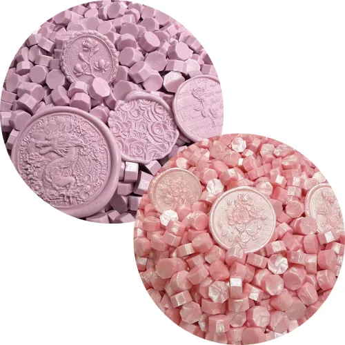 Vista 4 de 400 cuentas de sellado de cera rosa para sello de cera (rosa)