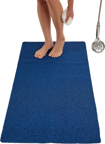Vista 124 de Enkosi Alfombra de ducha antideslizante Loofah para suelos de ducha, bañera, baños, zonas húmedas, alfombrilla de baño acolchada con agujeros