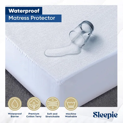 Vista 3 de Sleepie Protector de colchón impermeable de alta calidad, funda de colchón de algodón lavable a máquina para cama, protector de colchón refrescante