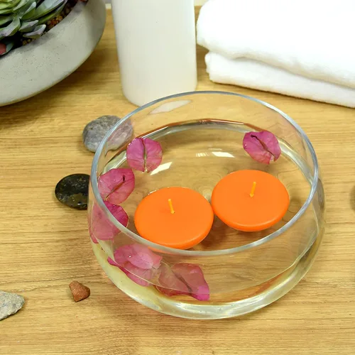 Vista 3 de Zest Candle Velas flotantes de 24 piezas, 2.25 pulgadas, naranja