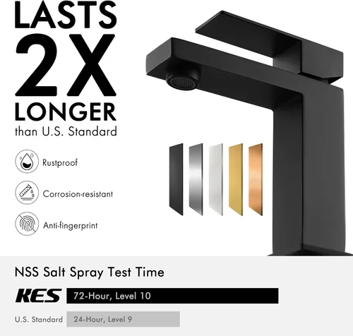 Vista 2 de KES Grifo de baño negro de una sola manija KES Shower Faucets Sets Complete Rain Shower Head Shower Shower Valve L3156ALF-BK-C2+ XB6202-BK- KES