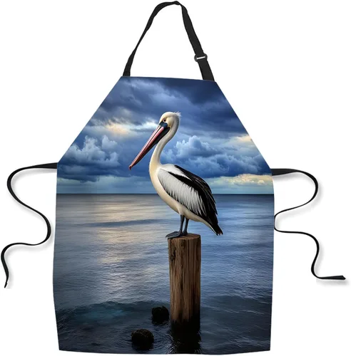 Vista 11 de Delantal de Cocina Faro con Puesta de Sol Delantal para Hornear en Casa Chef Delantal Impermeable para Mujeres y Hombres 31X27 Pulgadas