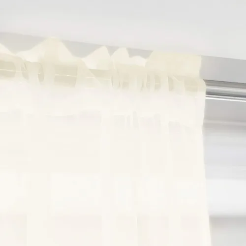 Vista 4 de L&TEC Cortinas traslúcidas para la ventana de color beige, 2 paneles de 48x45 pulgadas, con bolsillo básico para la barra de la cortina