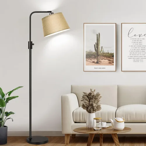 Vista 10 de Nintiue [Actualizada] Lámpara de pie regulable, bombilla LED Edison de 1000 lúmenes incluida, pantalla negra, lámpara de pie alta moderna de arco