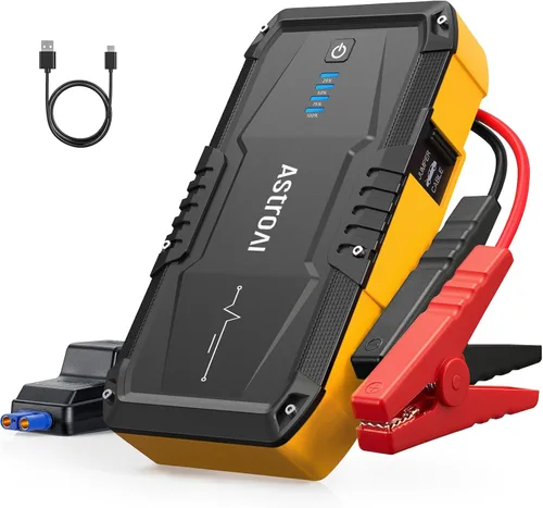 Vista 14 de AstroAI S8 Ultra 4000A arrancador de coche, caja de salto hasta todos los motores de gasolina y diésel de 12L, banco de energía portátil de 12 V