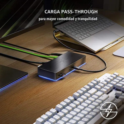 Vista 6 de Razer Base Thunderbolt 4, 10 puertos, USB-A, USB-C, 2.5 GbE, negro