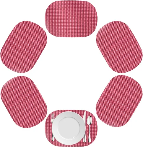 Vista 8 de Kraftware Mantel individual ovalado de red para cualquier mesa de exterior, negro, juego de 6, pequeño