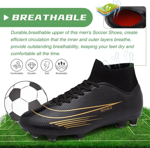 Vista 4 de CBUSTER Tacos de fútbol para hombre y mujer AG TF, Blackag