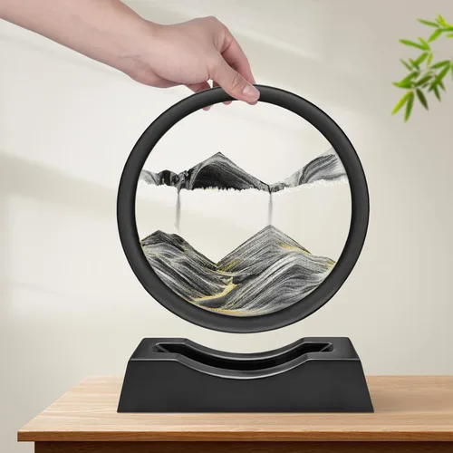 Vista 3 de Wai Danie Imagen artística de arena en movimiento 3D, reloj de arena de mar profundo, paisaje de arena líquida, marco de arena que fluye relajante
