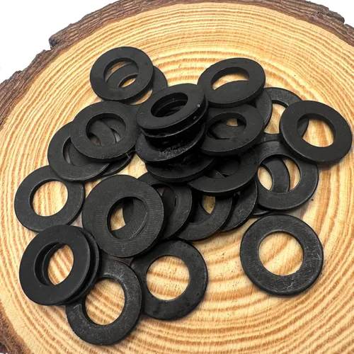 Vista 2 de Arandela plana de acero M6 con acabado de óxido negro, arandela plana de 100 piezas