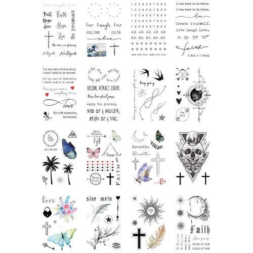 Vista 7 de Everjoy Tatuajes temporales realistas de inspiración bohemia para mujeres y hombres, diseños de tatuajes impermeables, duraderos y significativos