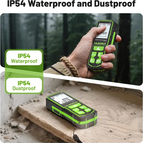 Vista 9 de Huepar - Herramienta de medición láser Bluetooth de 200 pies S60-BT, control de aplicación, medidor de distancia láser USB-C recargable, ± 1/16