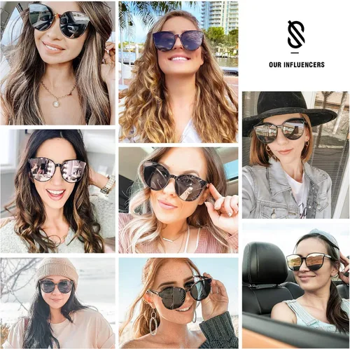 Vista 3 de SOJOS Gafas de sol redondas de moda para mujeres y hombres sombras vintage de gran tamaño SJ2057