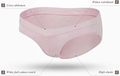 Vista 2 de INNERSY Bragas de maternidad de algodón para mujer, talla grande, ropa interior de embarazo multipack
