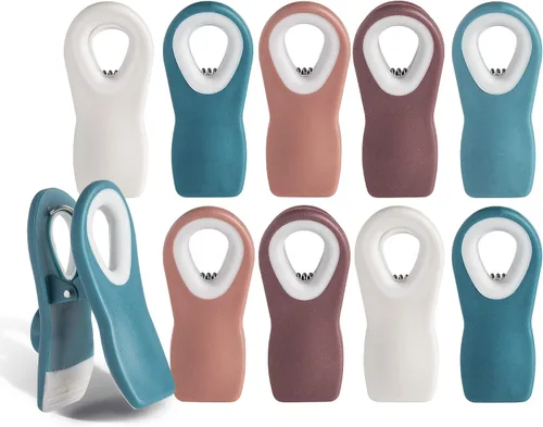 Vista 8 de COOK WITH COLOR Clips para bolsas de chips con imán para almacenamiento de alimentos con agarre hermético para bolsas de pan, bolsas de aperitivos