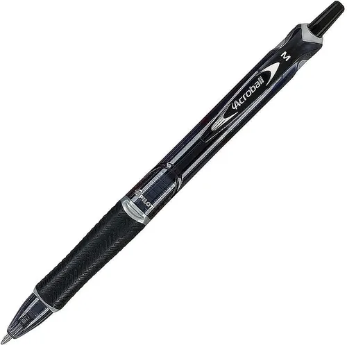 Vista 9 de Bolígrafo retráctil Acroball de tinta híbrida y punta media, de Pilot, Negro 2