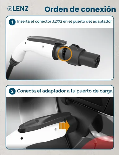Vista 5 de LENZ Adaptador J1772 a NACS para Tesla y NACS EVs, 80A, UL 2251