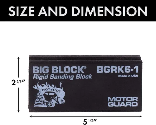 Vista 2 de Motor Guard BGRK6-1 Bloque de lijado rígido de gancho y bucle, 2 5/8" x 5 1/2