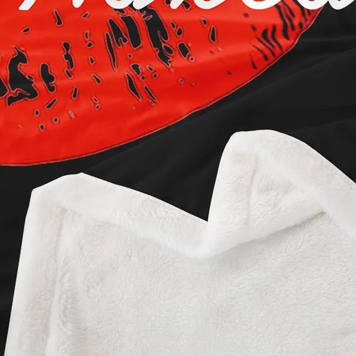 Vista 4 de Manta de sherpa sexy de labios rojos, manta de felpa para parejas, enamorados, hombres y mujeres, con citas divertidas, manta de forro polar