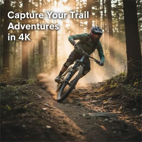 Vista 2 de Cámara de bicicleta 4K con seguimiento GPS, computadora de ciclismo y faro – Spedal S1 30FPS Action Cam con 6 ejes EIS, gran angular de 132°