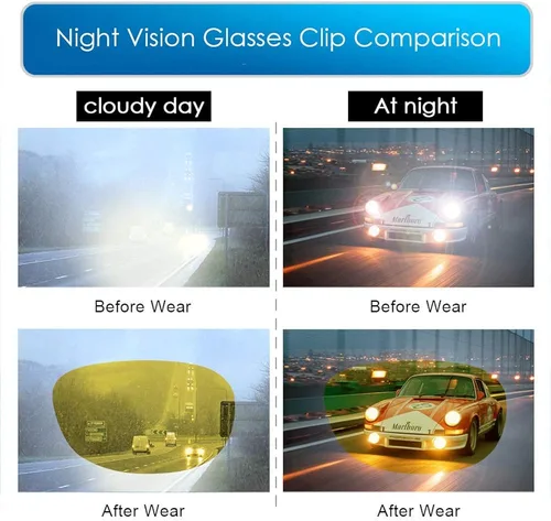 Vista 2 de LUFF 2 pares de lentes de sol polarizadosvisión nocturna con clip para conducir