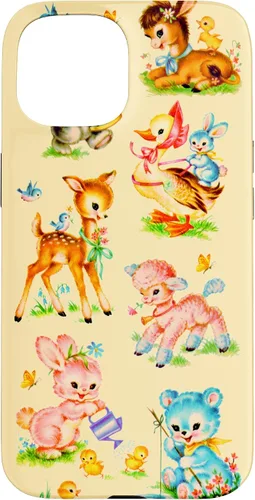 Vista 6 de Vintage Baby Animals Nursery 50's Retro Yellow Case for iPhone 17