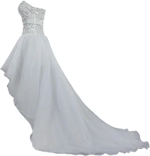 Vista 3 de Unbranded* Vestido de novia de organza casual para mujer