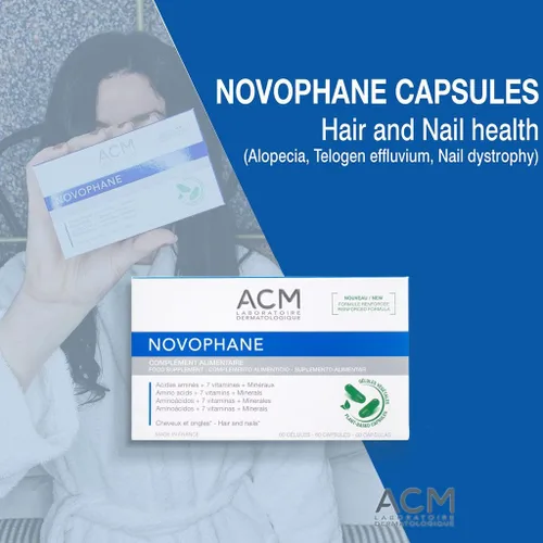 Vista 3 de ACM Laboratoire Novophane Caps Anti Hair Loss Alopecia Treatment Nails Fragility Skin Capital