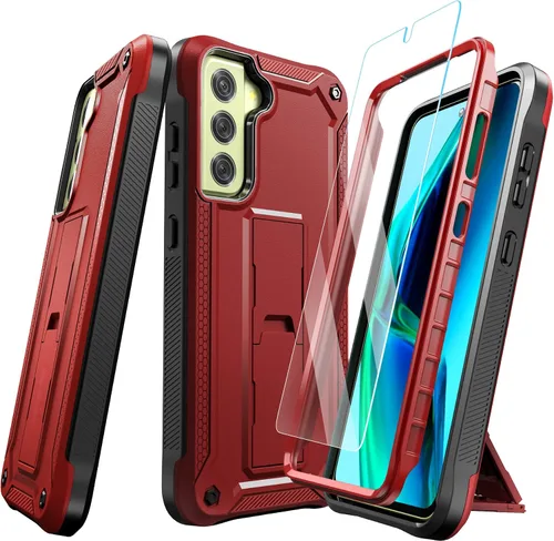 Vista 8 de Funda de teléfono para Galaxy S21 Fe 5G, [grado milimétrico] [1 protector de pantalla separado] con textura mate, de poliuretano termoplástico Negro
