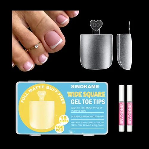 Vista 11 de SINOKAME - Uñas postizas transparentes a presión cortas con kit de pegamento para uñas, puntas de uñas postizas pintables mate, para camas de uñas