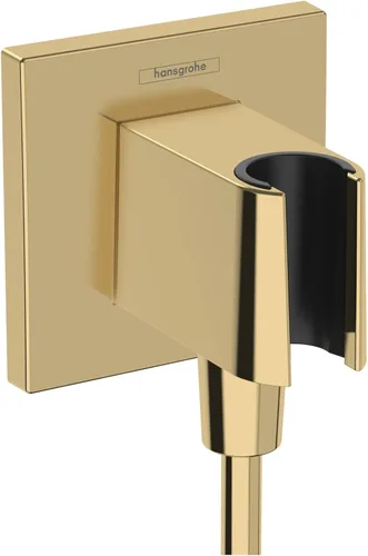 Vista 4 de hansgrohe 26889341 - Toma de pared de ducha de mano con conexión de rosca de 1/2 pulgada en cromo negro cepillado, 26889341