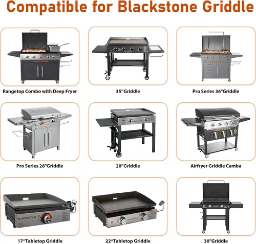 Vista 6 de Accesorios para plancha compatibles con Blackstone Griddle – Forros desechables de papel de aluminio para recogedor de grasa para Blackstone 17, 22