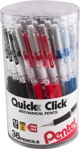 Vista 88 de Pentel QUICK CLICK - Portaminas mecánico (0.7mm), cuerpo verde, caja de 12 lápices (PD217D)