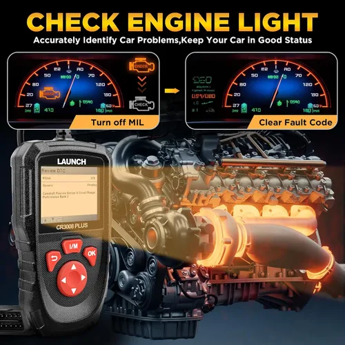 Vista 3 de LAUNCH Escáner Profesional OBD2 Herramienta de Diagnóstico CR3008 Plus, I/M de Una Tecla, Lector de Códigos con Actualización de por Vida, Lector