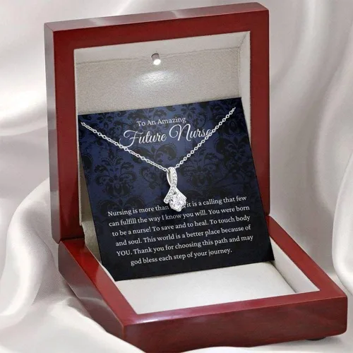 Vista 4 de Collar de amiga, regalos de estudiante de enfermería para futuras enfermeras, regalos de escuela de enfermería, nuevo regalo de collar de enfermera