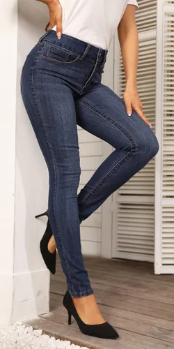 Vista 2 de OFLUCK Women High-Waisted Skinny Stretch Jeans Ultra Soft Denim Jeans Leggings