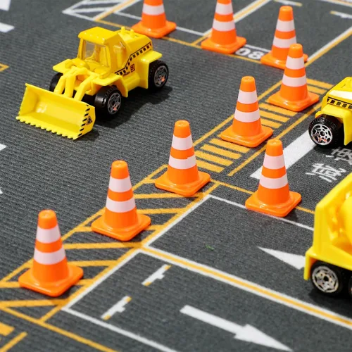 Vista 9 de 30 piezas de conos de tráfico mini, conos mini de 1 pulgada naranja pequeños para señalización de bloqueo de carretera en construcción, juguetes