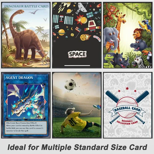 Vista 5 de 500 fundas de tarjetas negras mate para tarjetas intercambiables, protectores de tarjetas mate para MTG, tarjetas de béisbol, tarjetas deportivas
